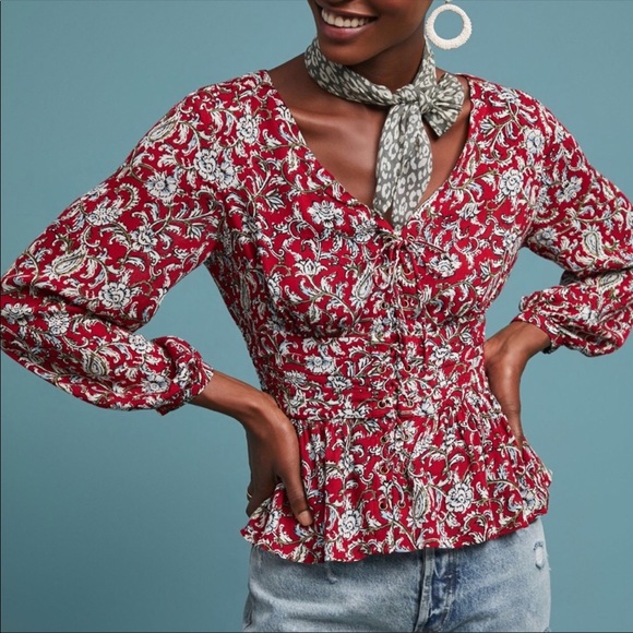 Anthropologie Tops - Anthropologie Feather Bone EUC Top